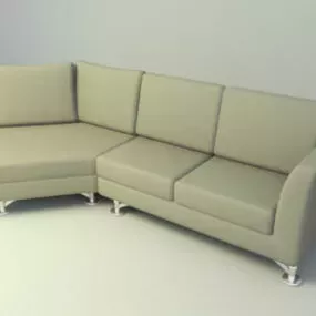 2 Seat Sofa Green Leather 3d model