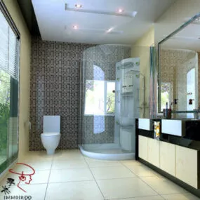 Villa Bathroom Design Interior 3d model