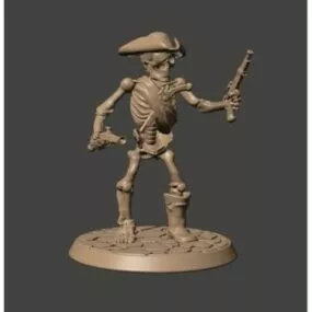 Skeleton Pirate Miniature Character 3d model
