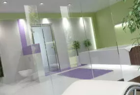 White Style Bathroom Interior 3d model