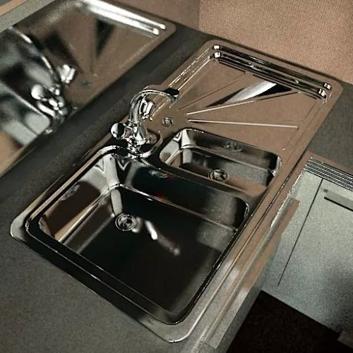 Inox Faucet Hot Cold Water 3d model