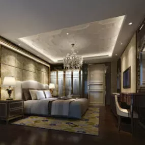 Decoration Bedroom Deluxe Decoration Interior 3d model