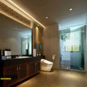 European Style Bathroom Interior V7 3d model