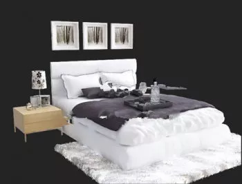 Black White Bedroom 3d model Black White Bedroom 3d model