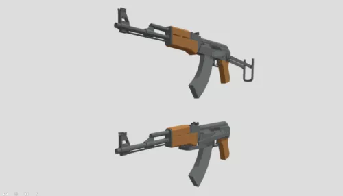 Ak47 Folding Gun 3d model Ak47 Folding Gun 3d model