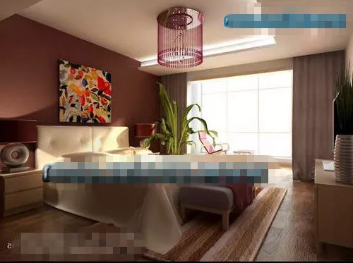 Abstract Paintings Fashion Bedroom Interior 3d model Abstract Paintings Fashion Bedroom Interior 3d model