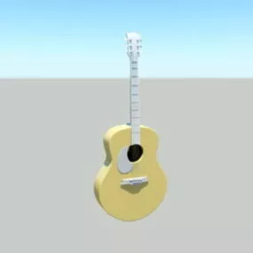 Lowpoly Wooden Acoustic Guitar 3d model