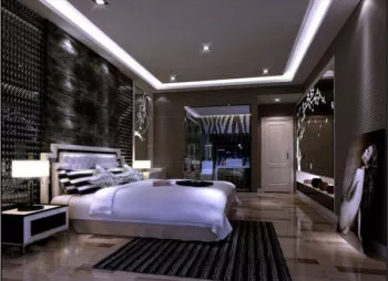 Hi-tech Modern Bedroom Interior 3d model Hi-tech Modern Bedroom Interior 3d model