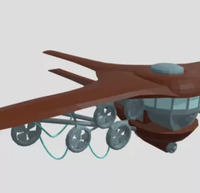 Airship Cartoon Plane 3d model