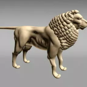 Egyptian Lion Sculpture 3d model