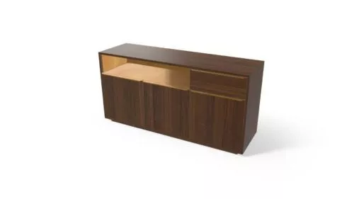 Curved Reception Desk Wood Material 3d model