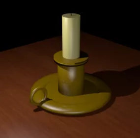Antique Brass Candlestick 3d model