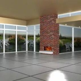 Showcase Hall Space Interior 3d model