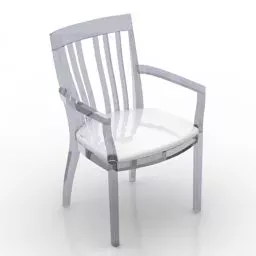 White Armchair Atherton 3d model