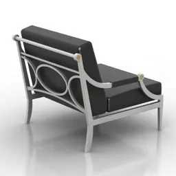 Modern Black Leather Armchair Turri 3d model
