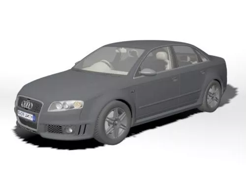 Grey Audi Rs4 Car 3d model Grey Audi Rs4 Car 3d model