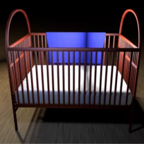 Wood Baby Crib 3d model