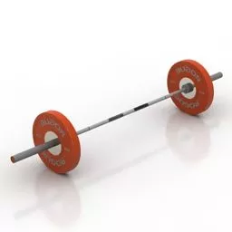 Gym Bench Exercise With Bar Column 3d model