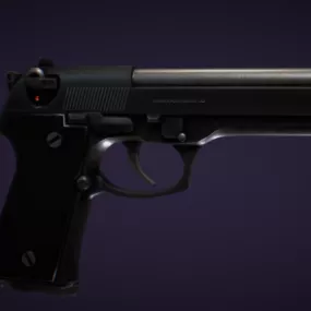 Vintage Basic Pistol Gun 3d model
