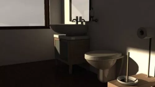 Basic Bathroom With Sanitary 3d model Basic Bathroom With Sanitary 3d model
