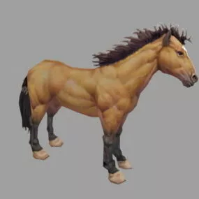 Wild Brown Horse 3d model
