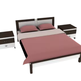 Red Mattress Bed 3d model