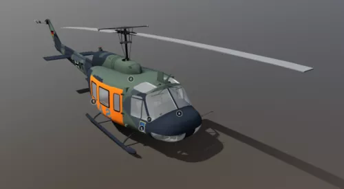 Red Helicopter Rescue Plane 3d model