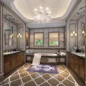 Big Fresh Toilet Interior 3d model