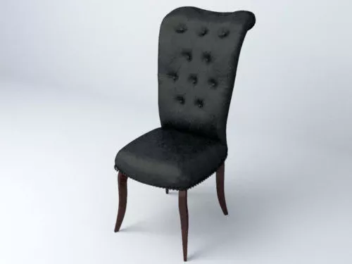 Antique Black Leather Chair 3d model Antique Black Leather Chair 3d model