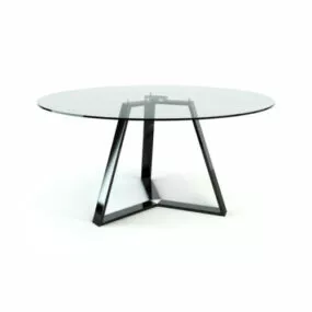 Black Iron Glass Coffee Table 3d model