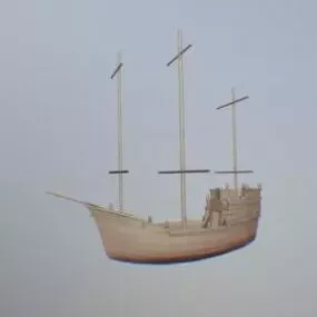 Vintage Caribean Boat 3d model