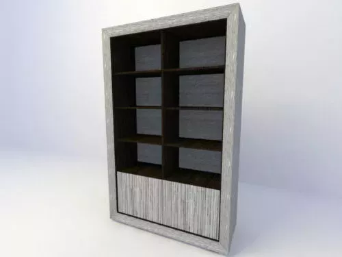 Bookcase Cabinet With Shelf Inside 3d model