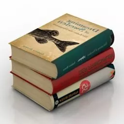 Books Stack Various Sizes 3d model