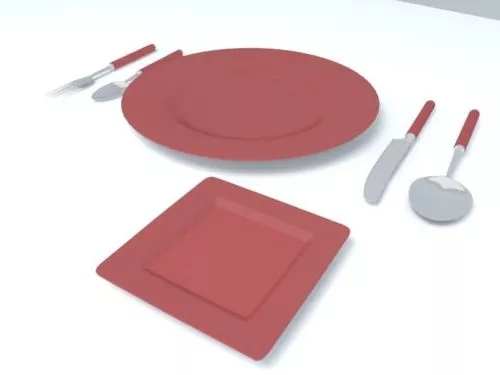 Red Bowls 3d model Red Bowls 3d model