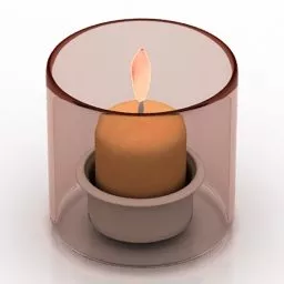 Home Candle With Cover Decoration 3d model