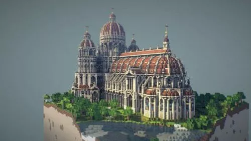 Medieval Cathedral Game Building 3d model