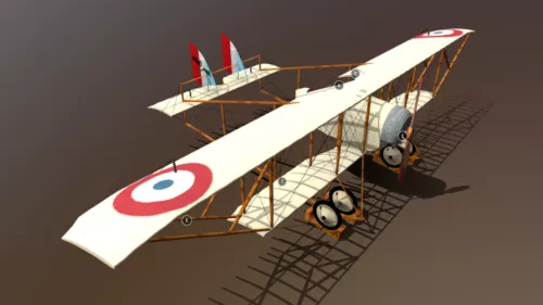Ww1 Biplane Vintage Airplane 3d model