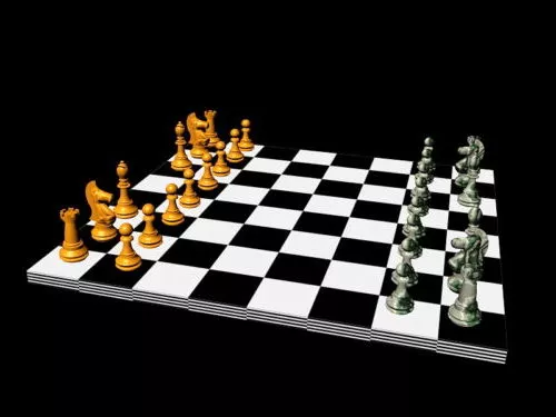 Black White Chess 3d model Black White Chess 3d model