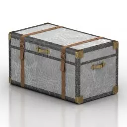 Vintage Iron Chest 3d model