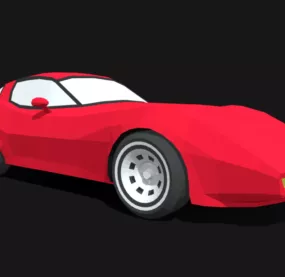 Lowpoly Chevrolet Corvette Car 1980 3d model