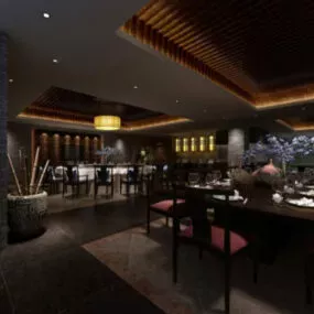 Chinese Restaurant Retro Style 3d model