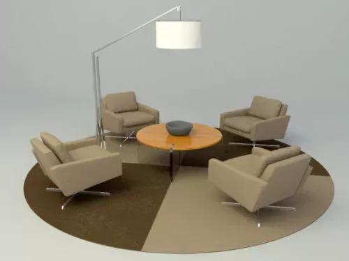 Commercial Sofa With Rug 3d model Commercial Sofa With Rug 3d model
