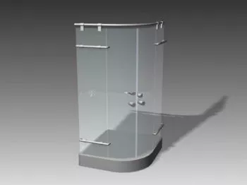Glass Shower Room Rectangle Plan 3d model