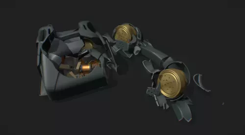 Antique Phone Brass Color 3d model