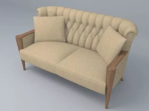 Cream Color Sofa Furniture 3d model Cream Color Sofa Furniture 3d model