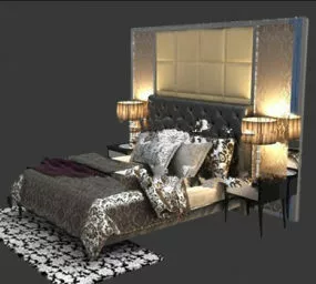 Dark Grey Bedroom 3d model