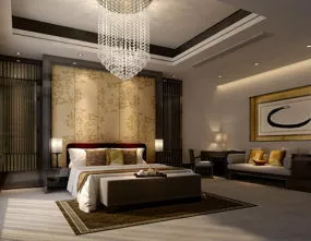 Deluxe Bedroom Interior 3d model