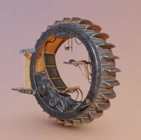 Sci-fi Desert Wheel 3d model