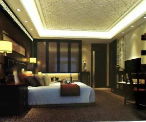 Wooden Classical Chinese Bedroom Interior 3d model