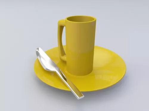 Plate Gold Circles Pattern 3d model